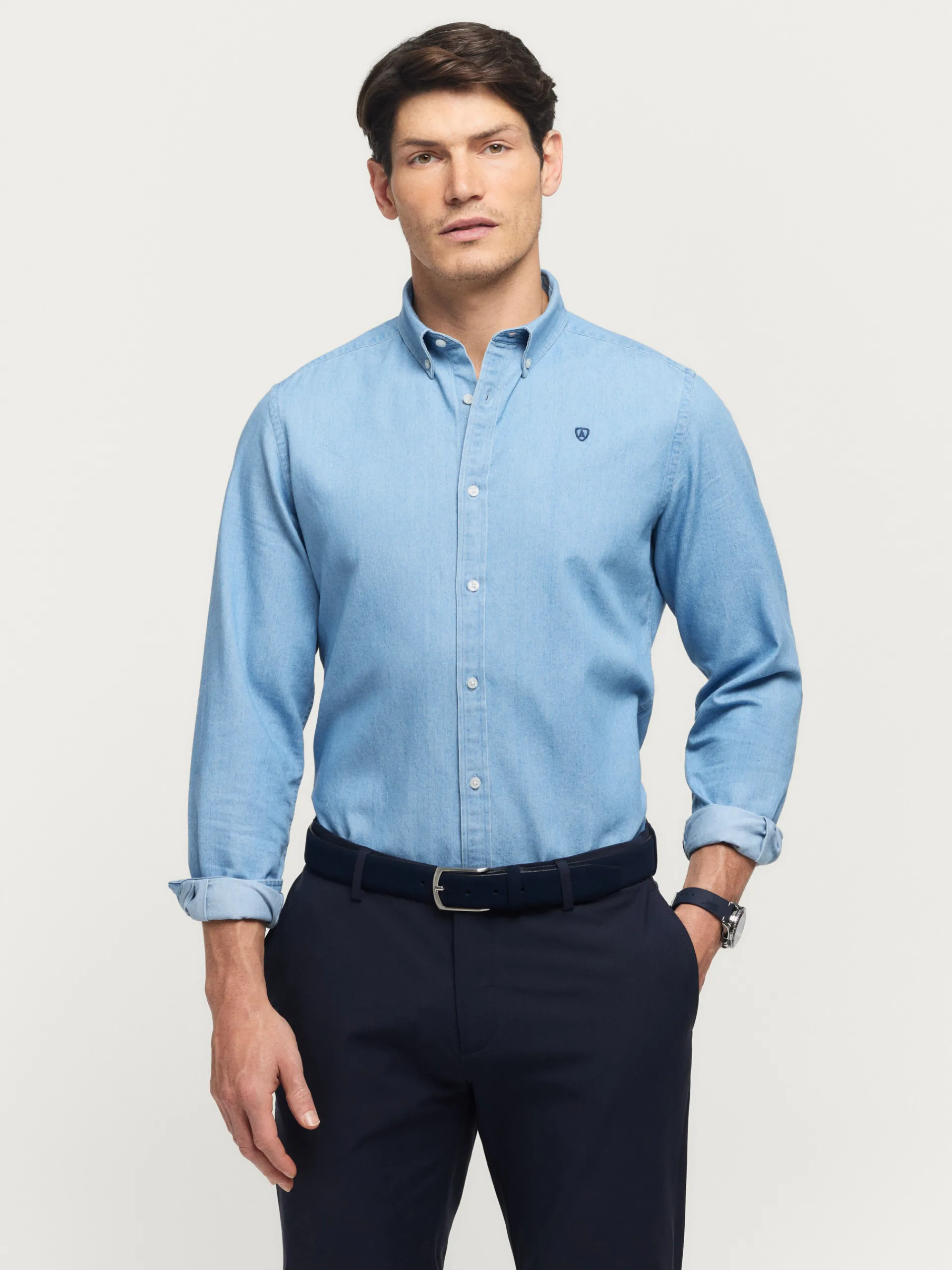 Hombre Alvaro Moreno CAMISA DENIM SLUB