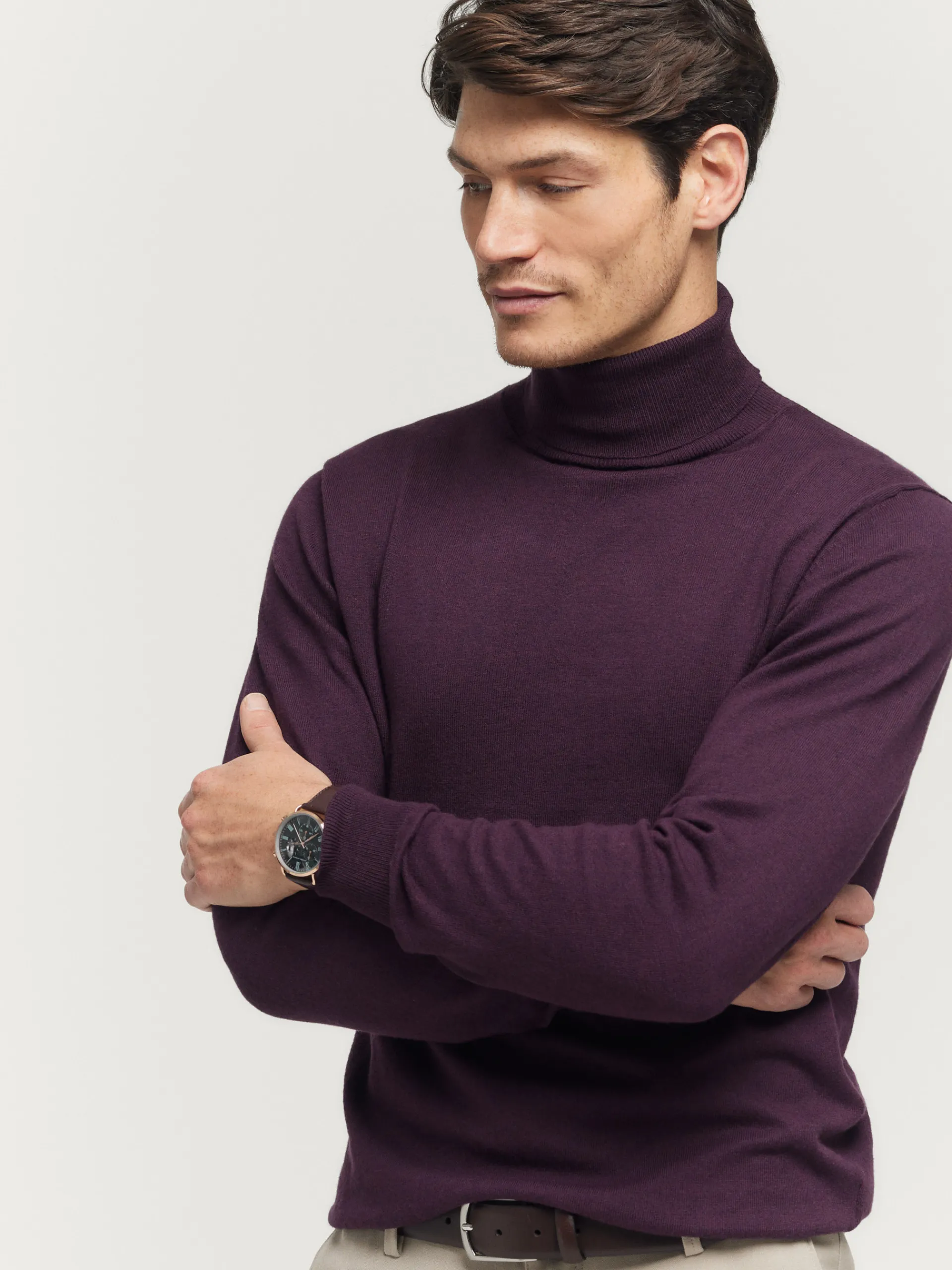 Hombre Alvaro Moreno JERSEY ROLL COLLAR BURDEOS