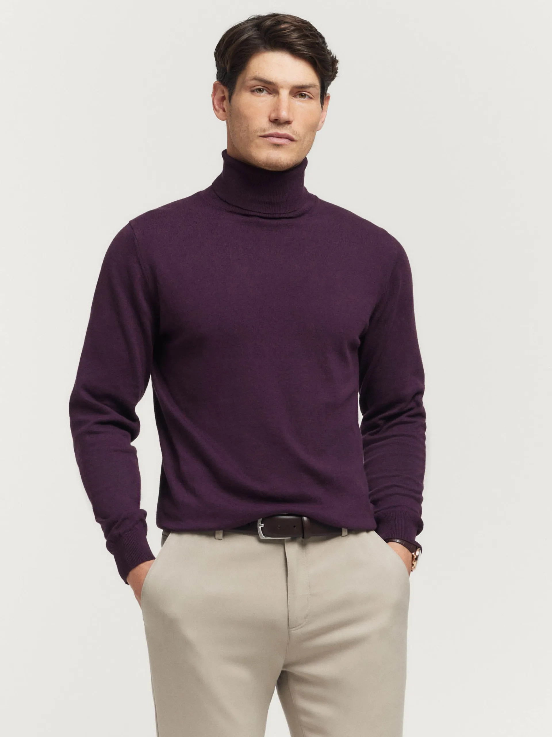Hombre Alvaro Moreno JERSEY ROLL COLLAR BURDEOS